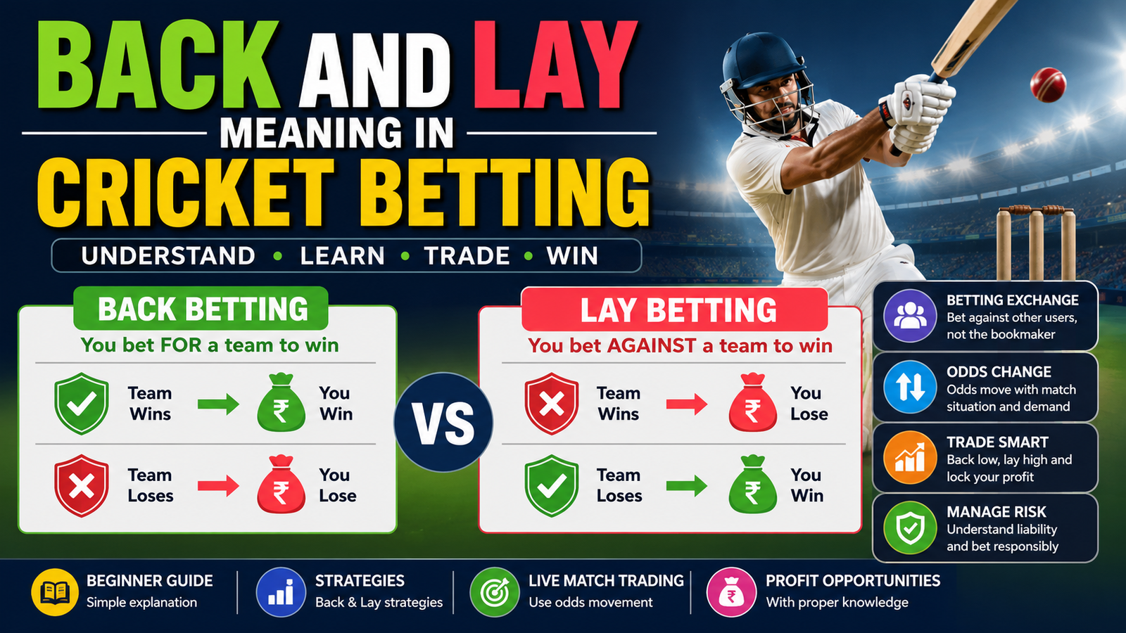 Back And Lay Meaning In Cricket Betting Revealed: Smart Winning ...