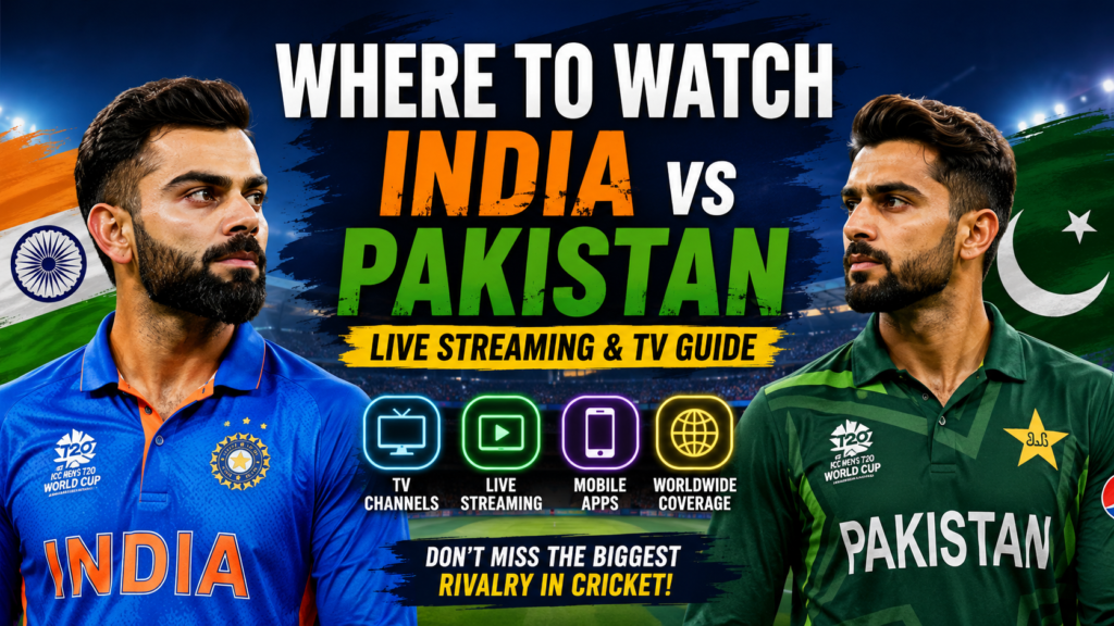 Where to Watch India National Cricket Team vs Pakistan National Cricket Team