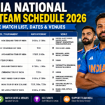 india national cricket team schedule