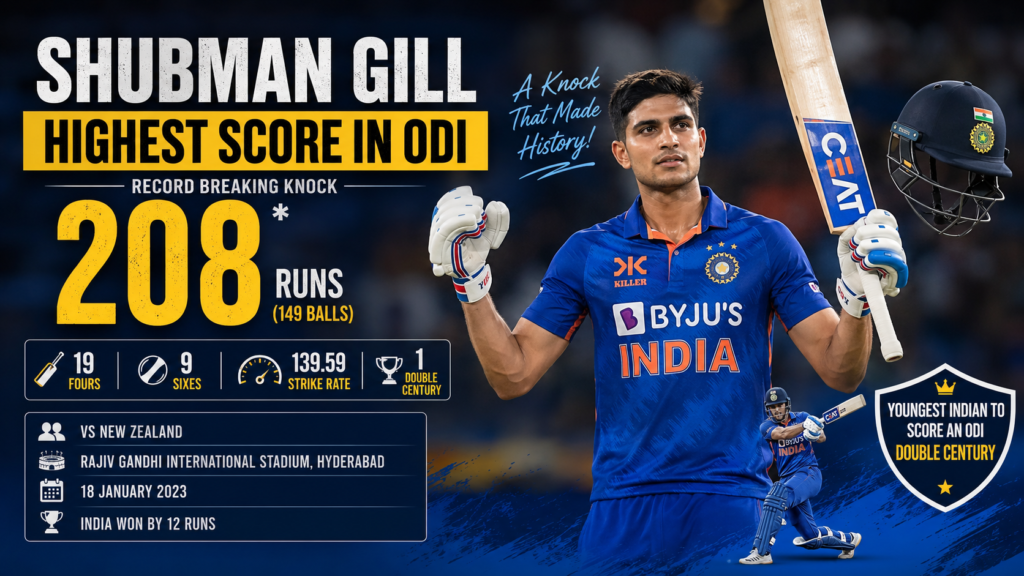 Shubman Gill Highest Score in ODI
