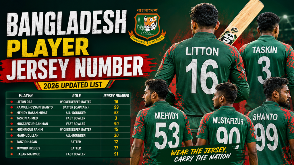 Bangladesh Player Jersey Number