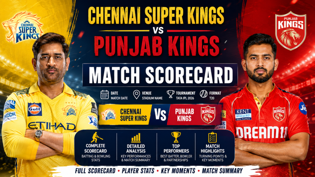 Chennai Super Kings vs Punjab Kings Match Scorecard